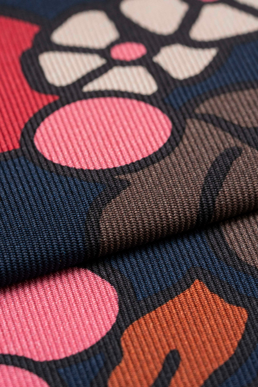 Cravatta stampata in twill di seta disegno floreale   - new