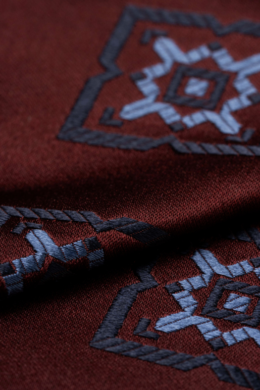 Cravatta jacquard in seta disegno medaglione geometrico   - new