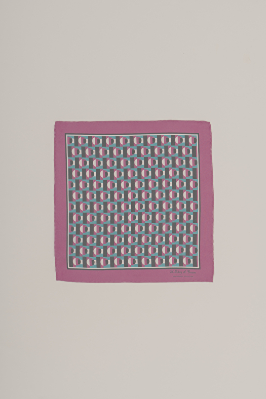 Pochette in seta disegno geometrico  