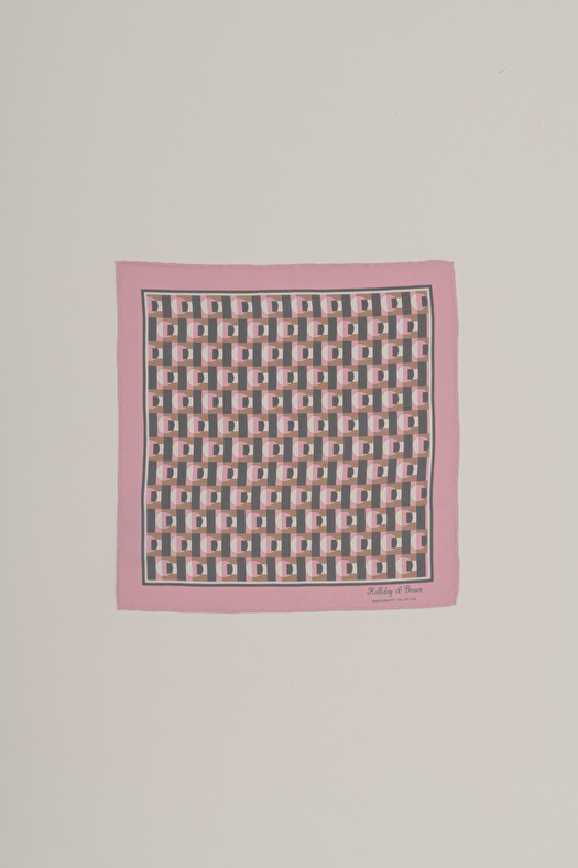 Pochette in seta disegno geometrico  