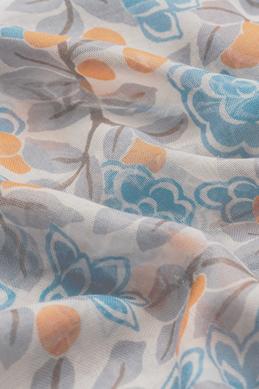 Cashmere and silk scarf with floral design  