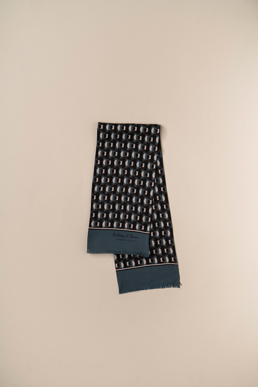 Silk scarf with geometric design   - new